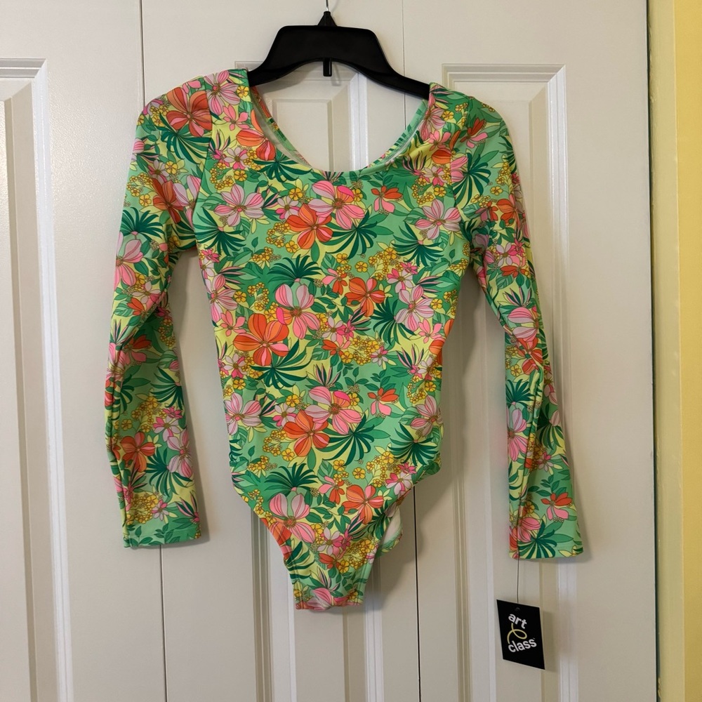 Floral Long Sleeve Bathing Suit for Girls